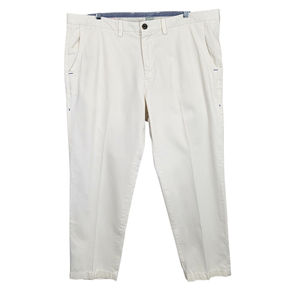 Tommy Bahamas Mens Off White/Cream Chino Pants Pima Cotton Blend Size 38 X 30